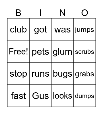 UFLI #39b Story Words Bingo Card