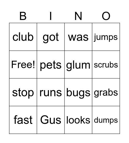 UFLI #39b Story Words Bingo Card