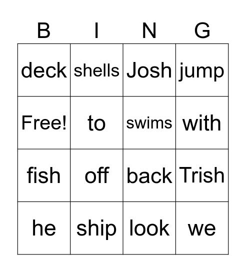UFLI 45 Story Words  SH CK c-b Bingo Card