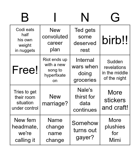 Nimoria's Loving Bingo! Bingo Card