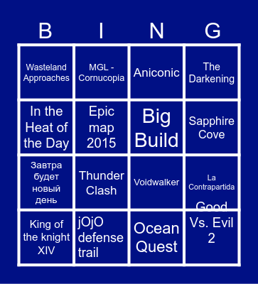 MG: HEROES III - SEASON ONE Bingo Card