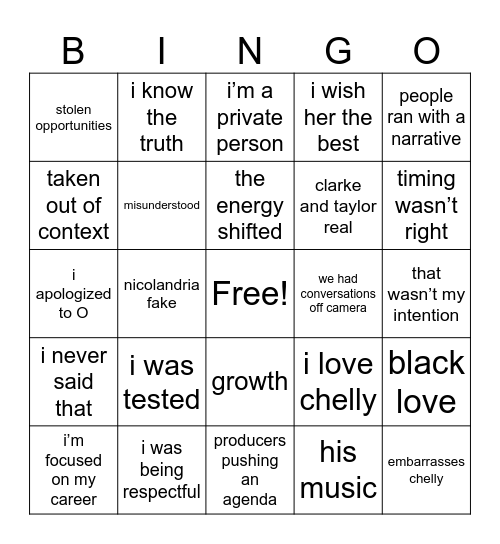 Ace Interview Bingo Card