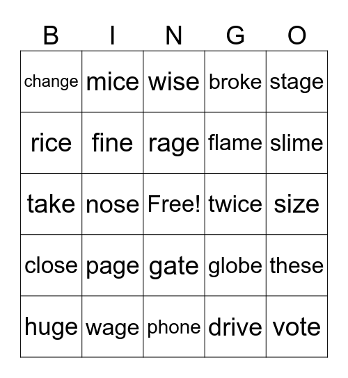 Winter Review Bingo Card
