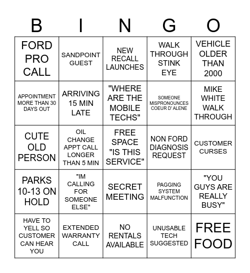 BDC BINGO Card
