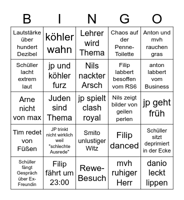 Bingo heue abend Bingo Card