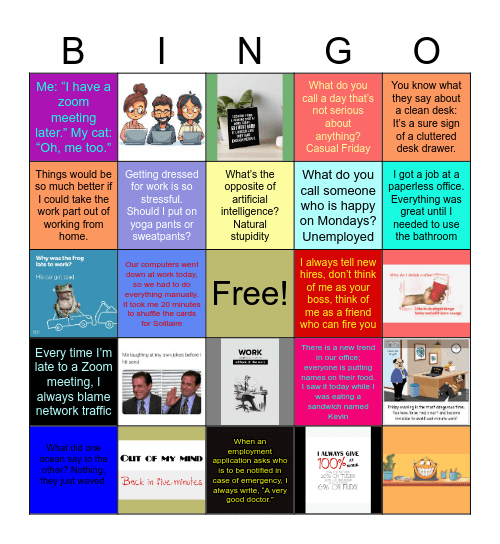 Fun Day at Work 2026 Bingo Card