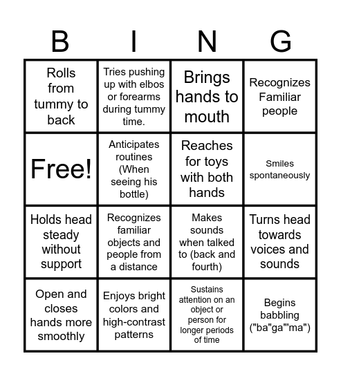 Benicios Bingo Card