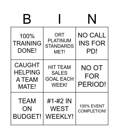 CONNECTIONS TEAM BINGO Card