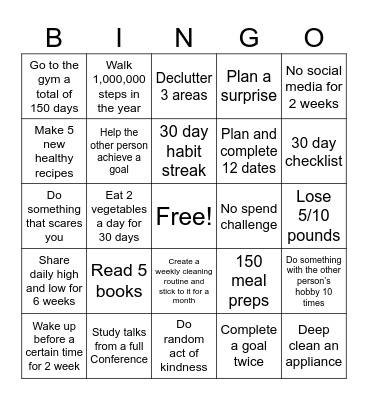 McCrory Bingo 2026 Bingo Card
