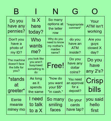 CCU Bingo Card