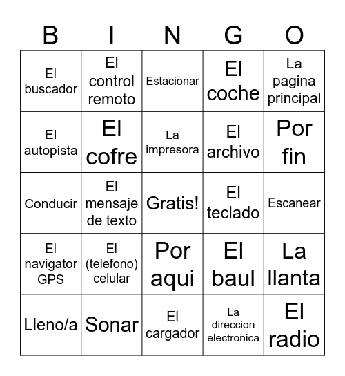 Bingo totalmente increible Bingo Card