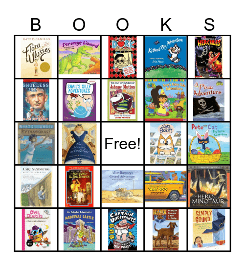 Book an Adventure Bingo Card