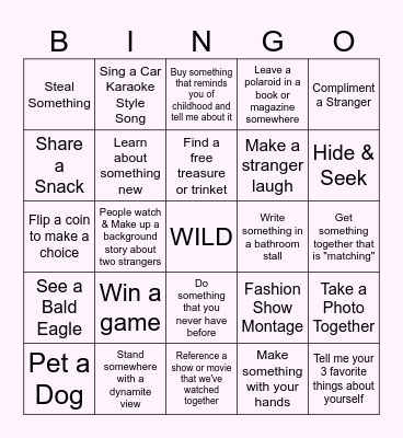 Adventure Day in the Gorge Bingo Card