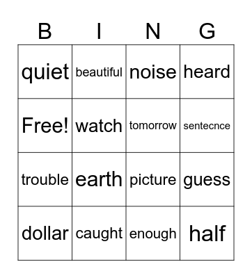 2B Bingo Card