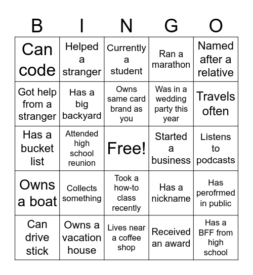 NLC Mens Breakfast Bingo Card