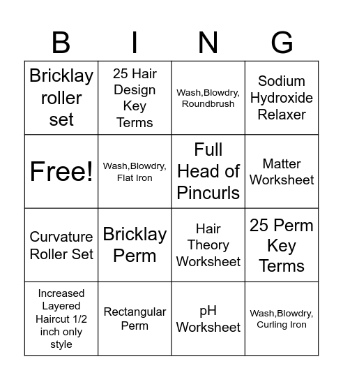 B- BINGO Card