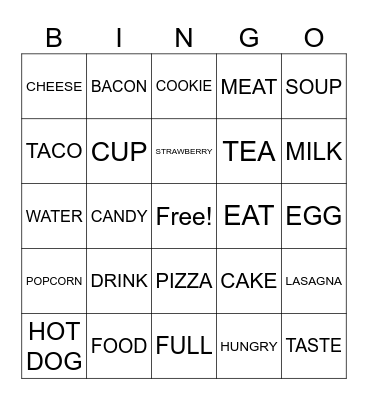 FOOD SIGNS Bingo Card