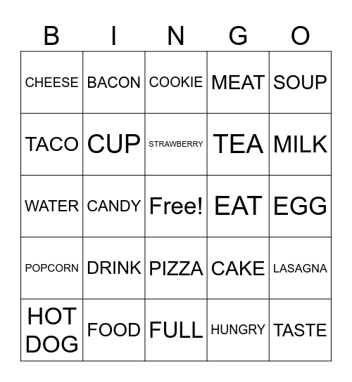 FOOD SIGNS Bingo Card