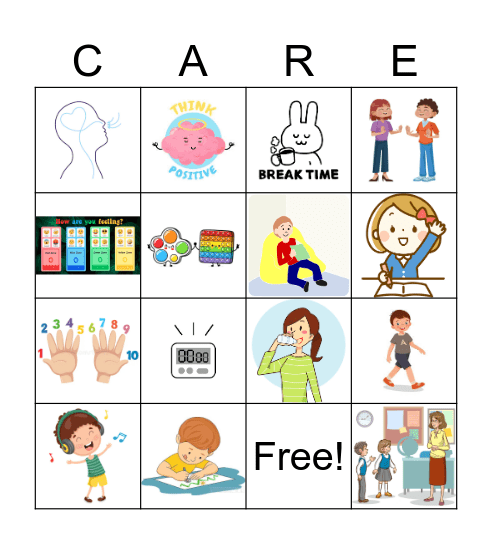 Self-Control and Self-Regulation Bingo Card