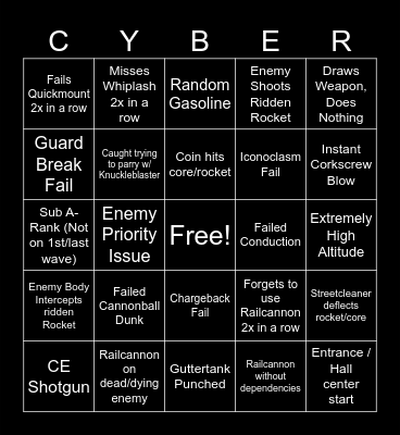 Cybergrind Review Bingo! Bingo Card
