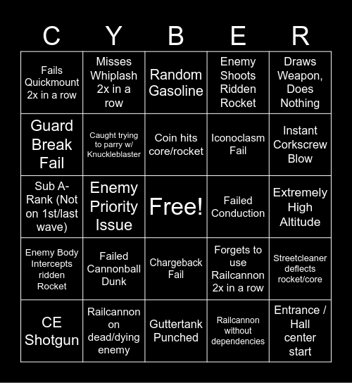 Cybergrind Review Bingo! Bingo Card