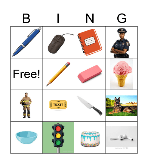 Picture Bingo Card