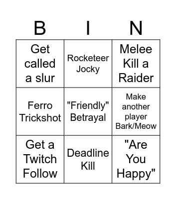 Arc Raiders! Bingo Card