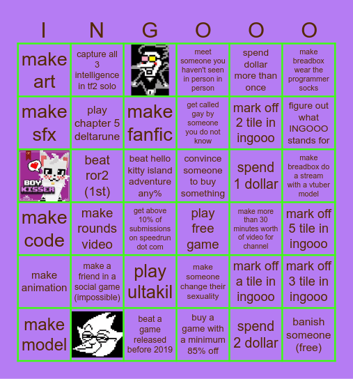 year of game bingo Card