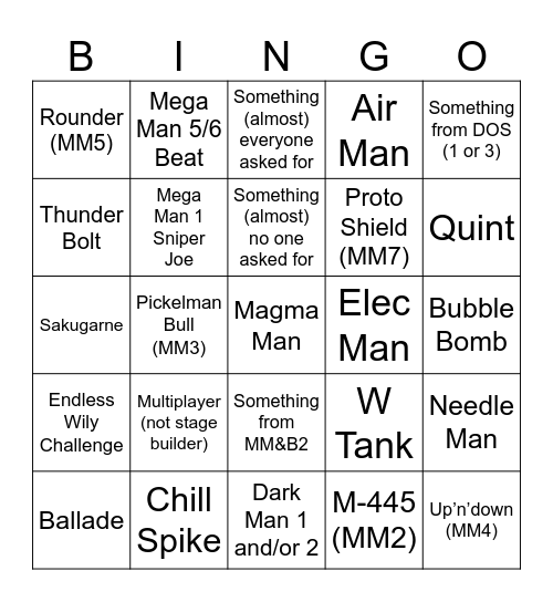 MMM Predictions Bingo Card