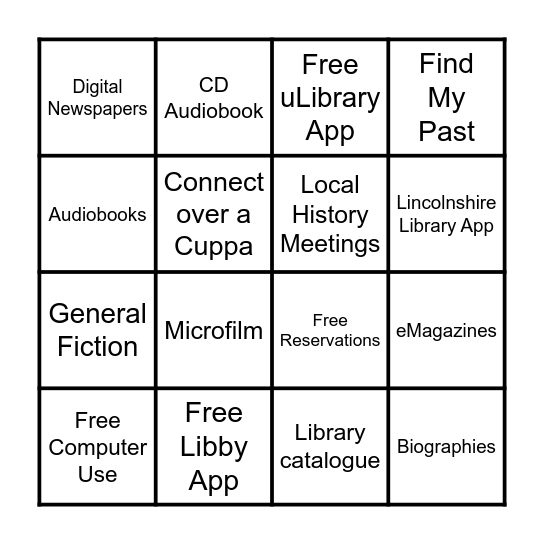 Library Bingo Card