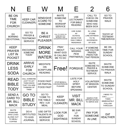 JA(NEW YOU) ARY Bingo Card