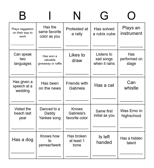 Let's be friends / Seamos amigues Bingo Card