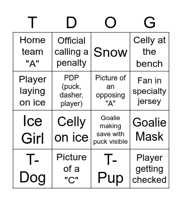 TDOG Bingo Card
