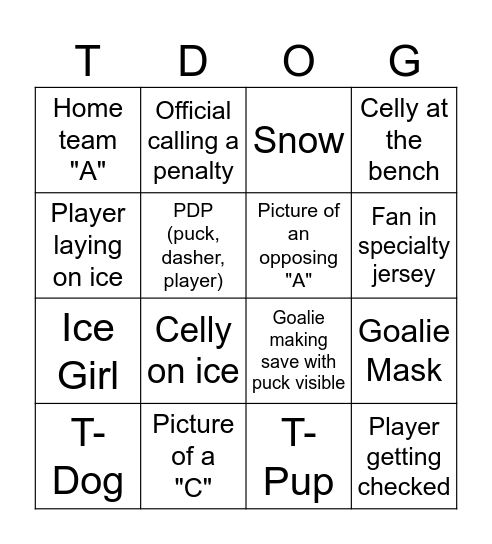 TDOG Bingo Card