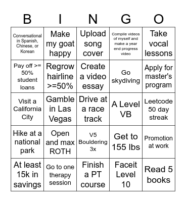 2026 Bingo Card