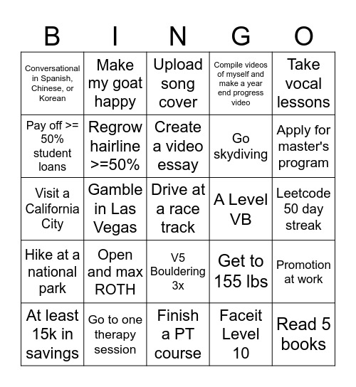 2026 Bingo Card