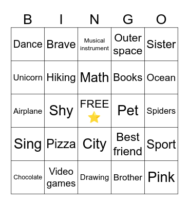 Get to Know Me BINGO Card
