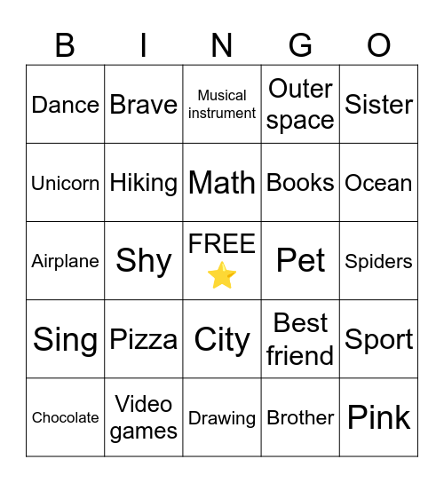 Get to Know Me BINGO Card
