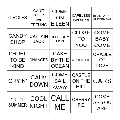 "C" Bingo Card