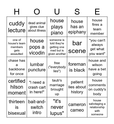 peak bingo Card