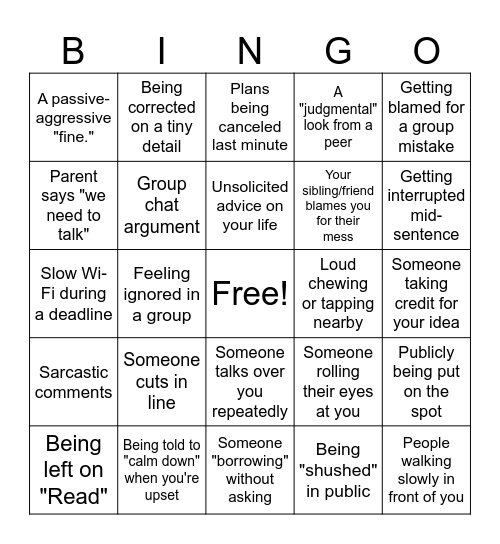 Button Pusher Bingo Card