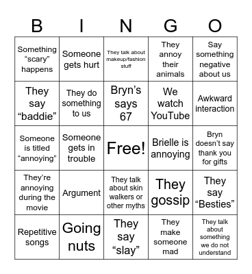 Birthday Party Bingo Card