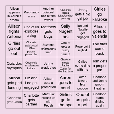 2026 Girlies Bingo Card