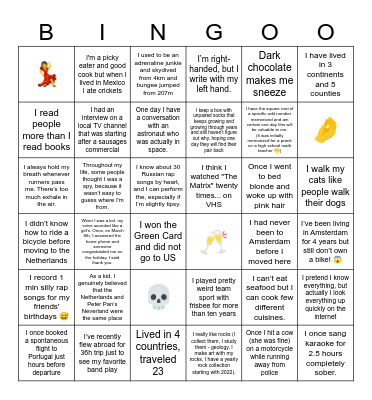 Singles Party Bingo Card