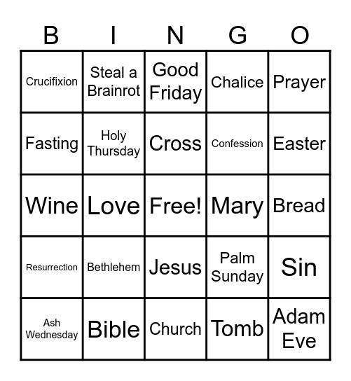 CCD Bingo Card