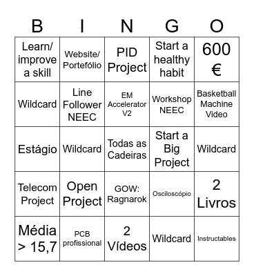 2026 Bingo Card