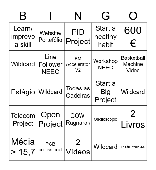 2026 Bingo Card