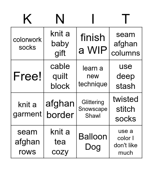 2026 Bingo Card