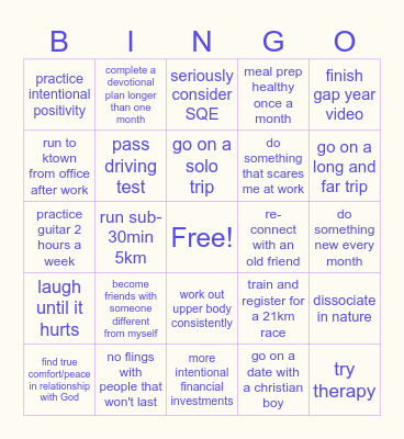cherie's 2026 bingo Card