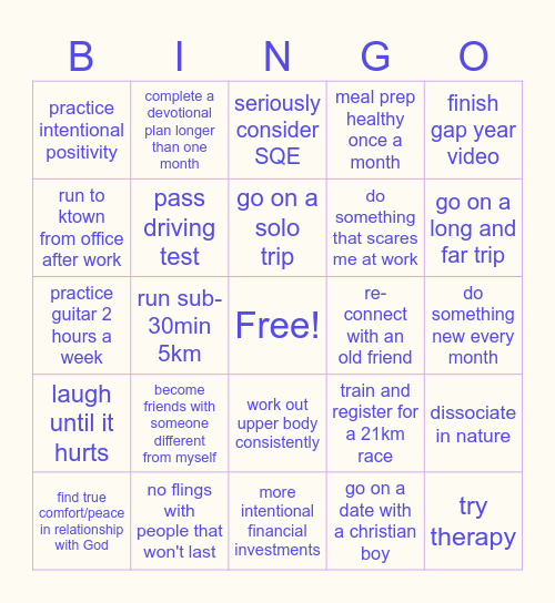 cherie's 2026 bingo Card